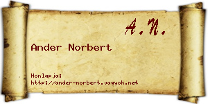 Ander Norbert névjegykártya