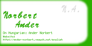 norbert ander business card